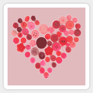 Button heart Sticker